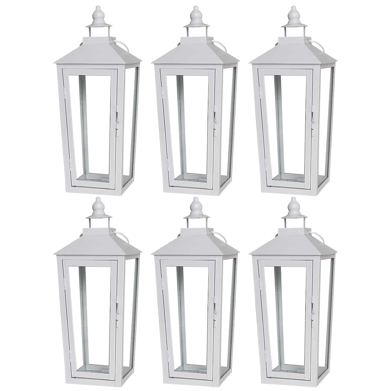 6 Pack: 15.7" White Metal Lantern by Ashland®
